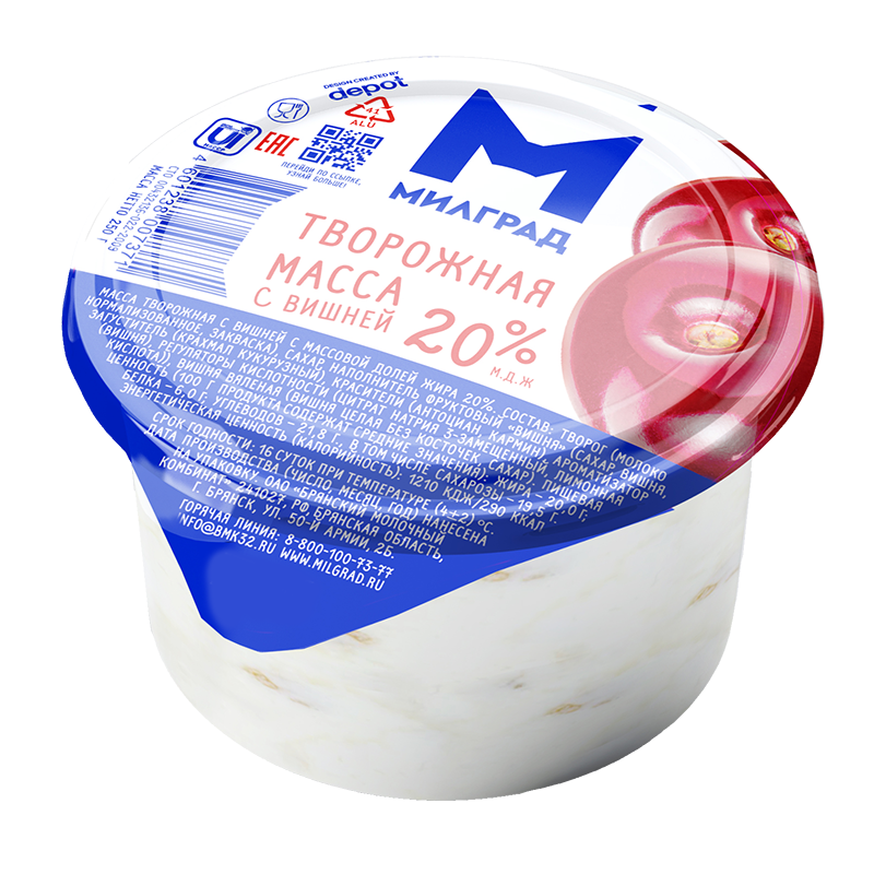 Масса творожная с вишней