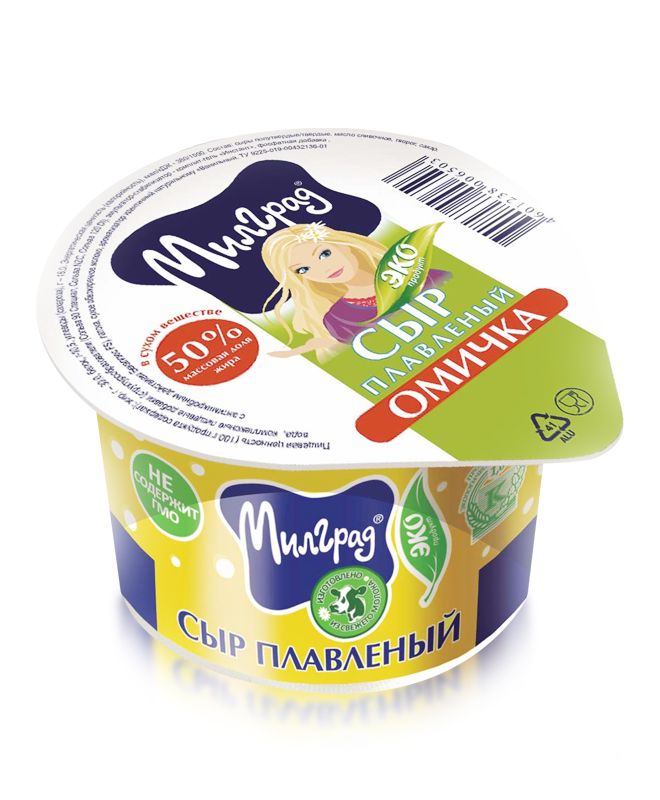 Сыр плавленый Омичка тм Милград